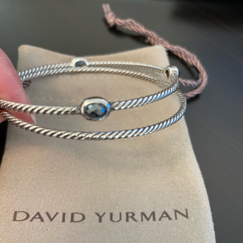 David Yurman Black Onyx Cable Collection bangle set